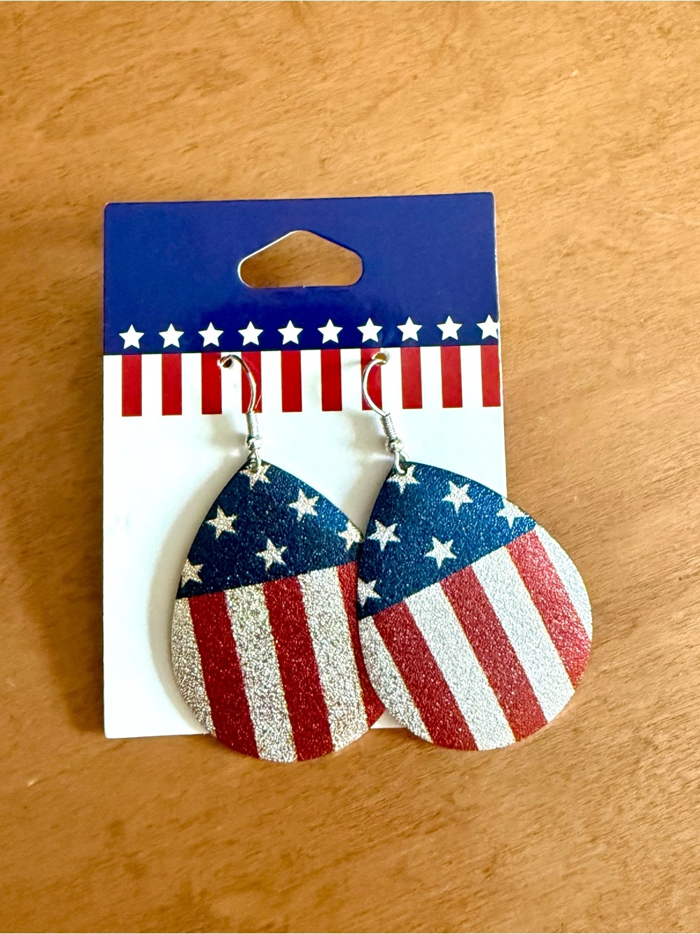 Patriotic American Flag USA Earrings - Red, White & Blue stars & stripes NEW 🇺🇸